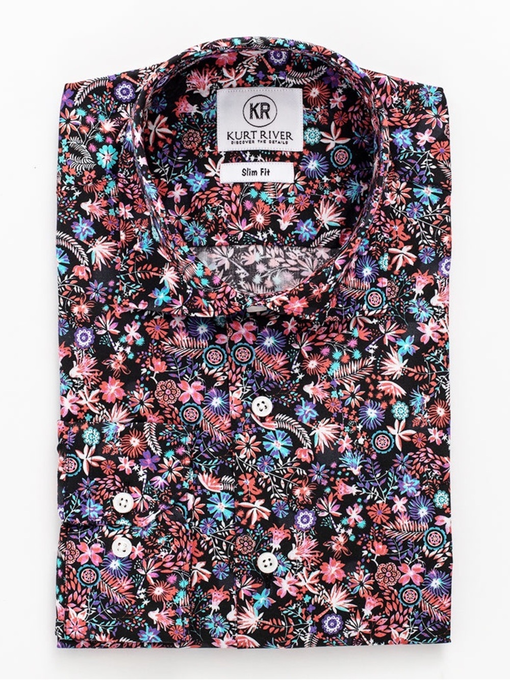 Kurt River Hell’s Spread 100% cotton floral men’s button down Shirt L